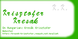 krisztofer kresak business card